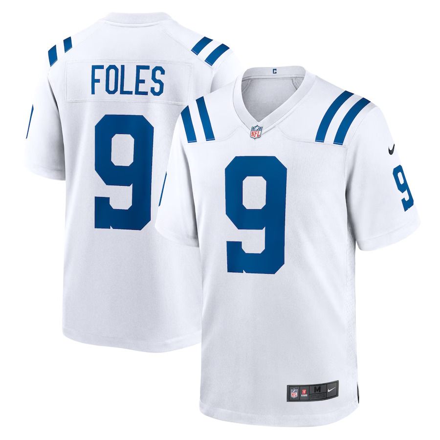 Men Indianapolis Colts #9 Nick Foles Nike White Player Game NFL Jersey